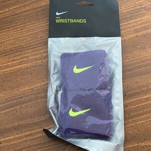 Nike Purple and Neon Green Wristbands